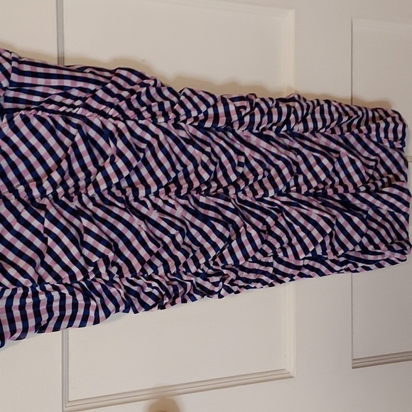 Diane Von Furstenberg Annalise Ruched Mesh Cotton Mini Dress In Gingham - Picture 7 of 12